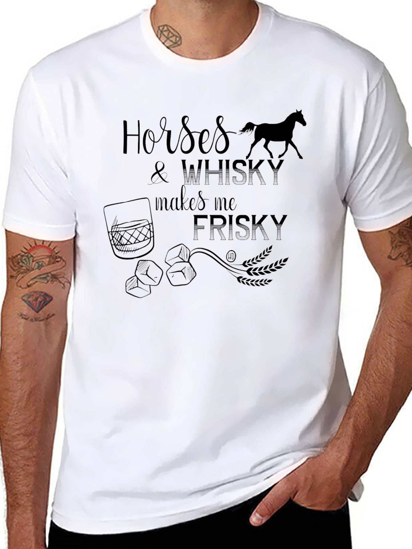 Horses & Whiskey Graphic Tee - Frisky Fun