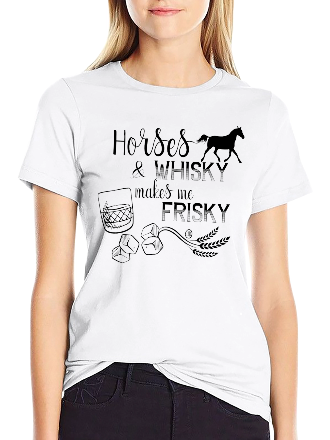 Horses & Whiskey Graphic Tee - Frisky Fun