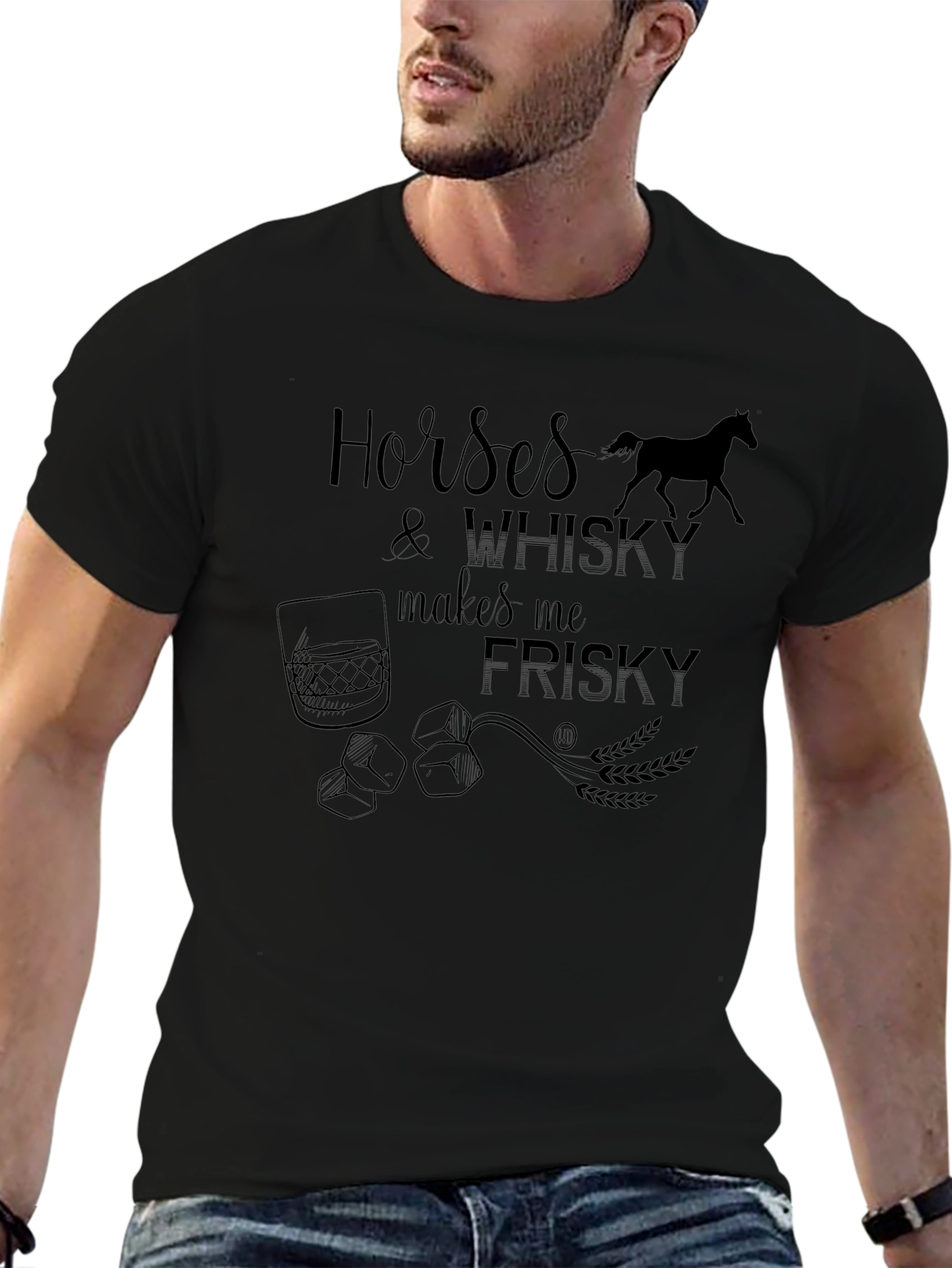 Horses & Whiskey Graphic Tee - Frisky Fun