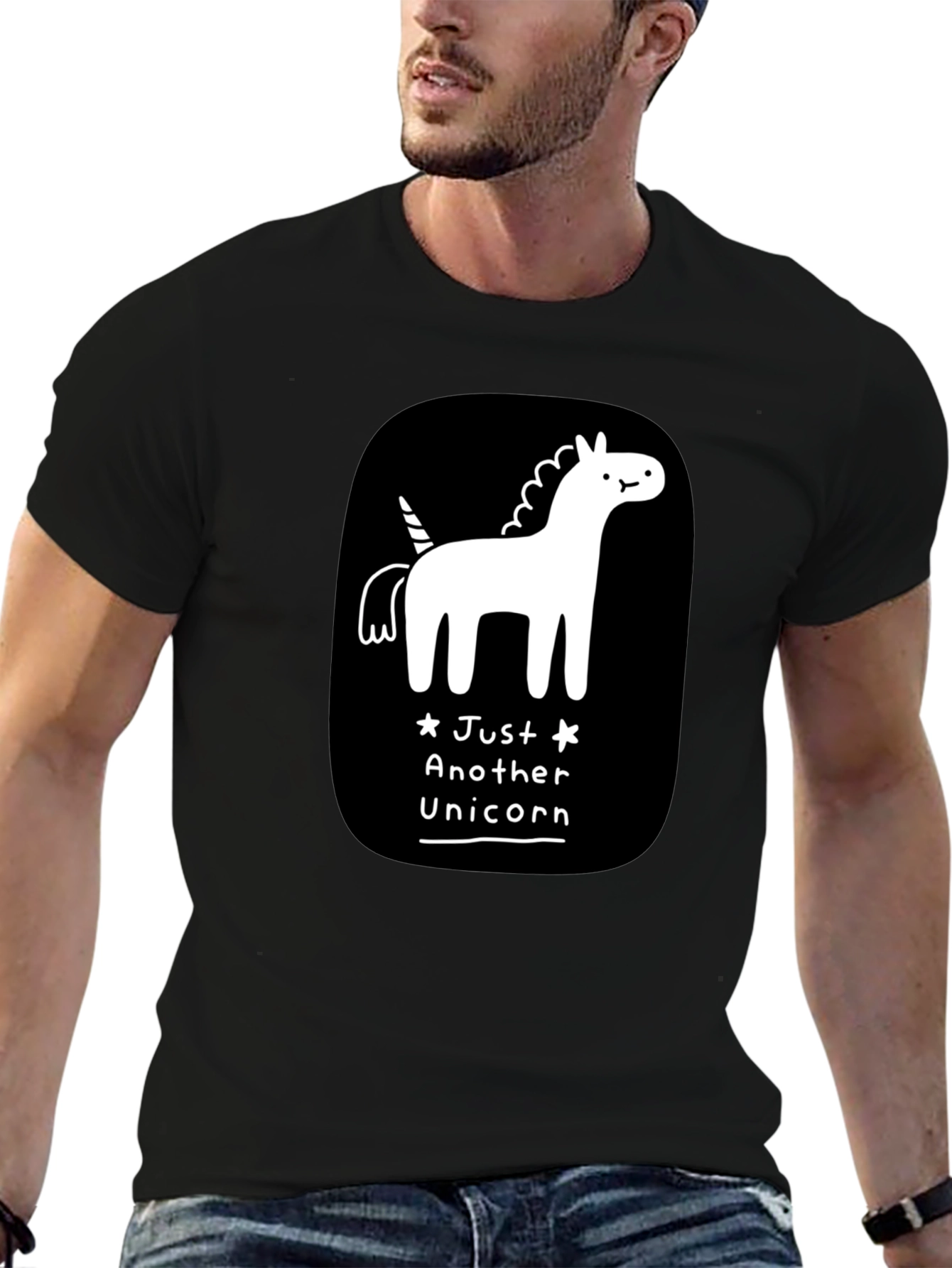 Just Another Unicorn Black Graphic T-Shirt