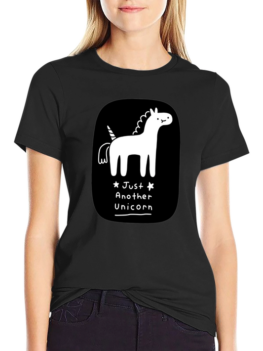 Just Another Unicorn Black Graphic T-Shirt