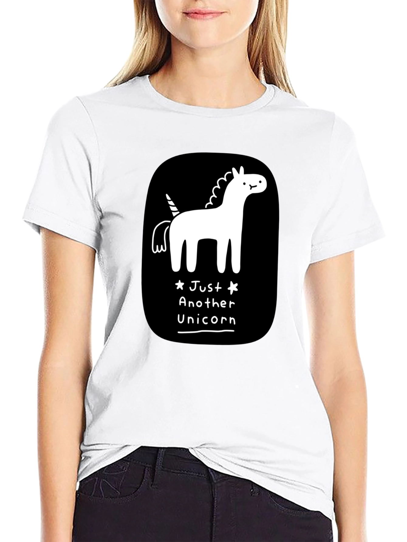 Just Another Unicorn Black Graphic T-Shirt