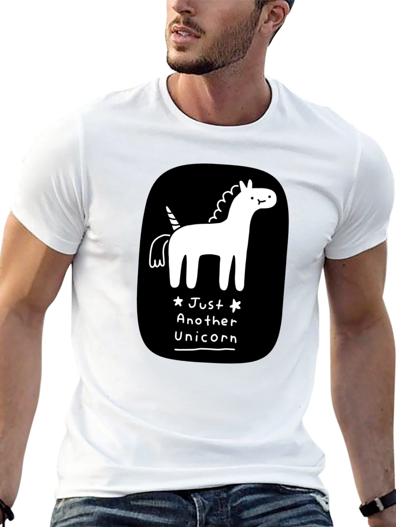 Just Another Unicorn Black Graphic T-Shirt