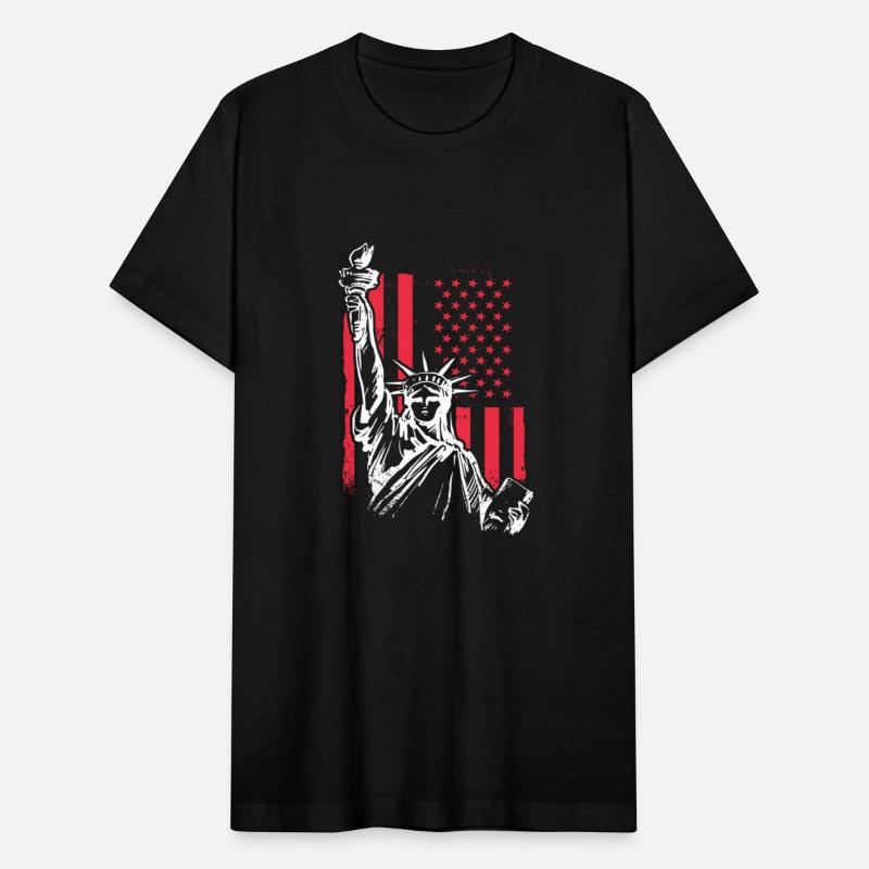 State of Liberty with USA flag