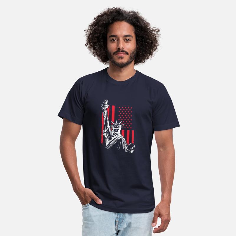 State of Liberty with USA flag