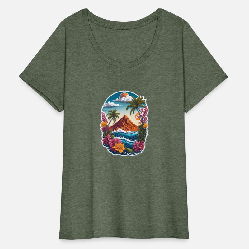 sticker artwork of t shirt graphic plam tree