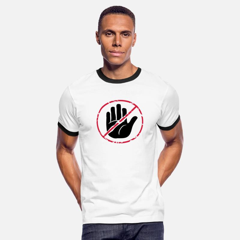 Stop sign hand crossed