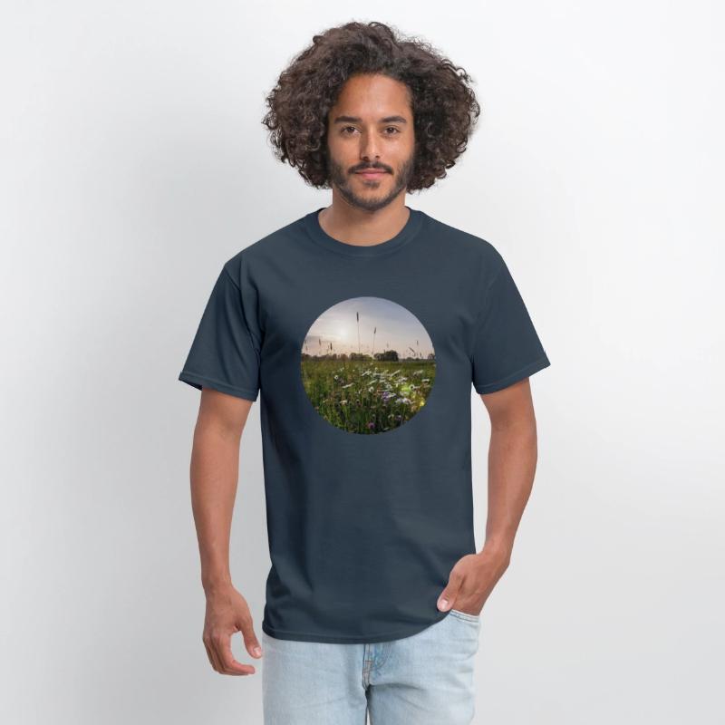 Sunny natural landscape with flowers