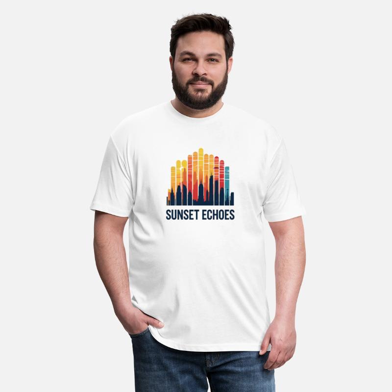 Sunset Echoes – Urban Skyline Soundwave Art