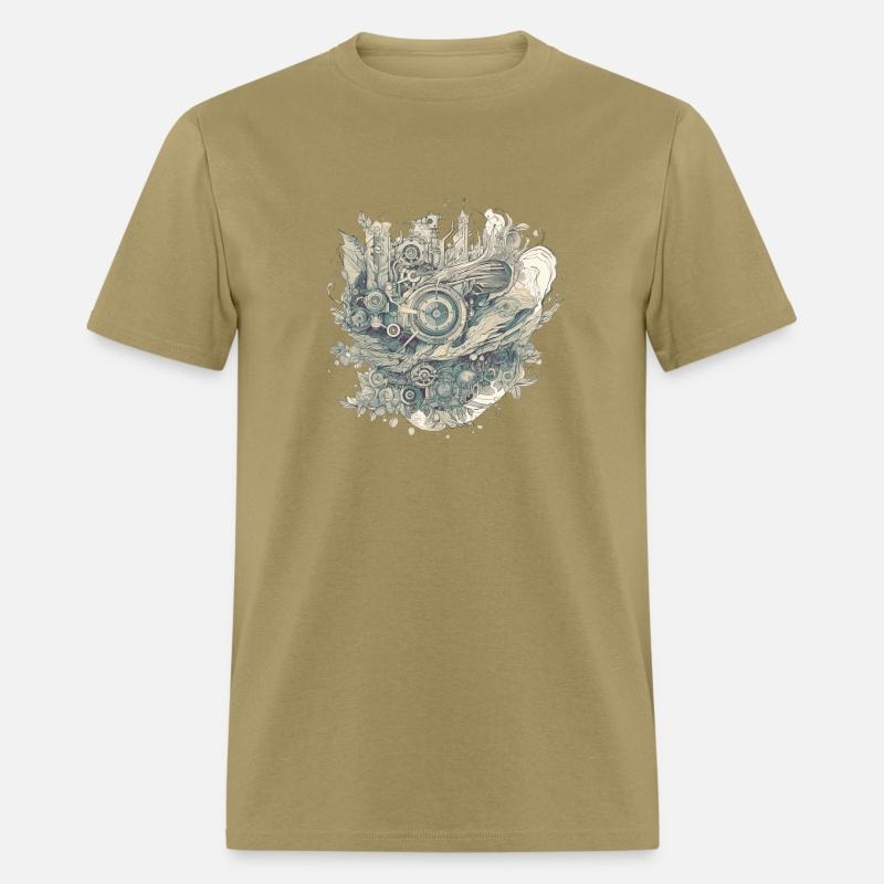 surreal fusion of organic and mechanical elements