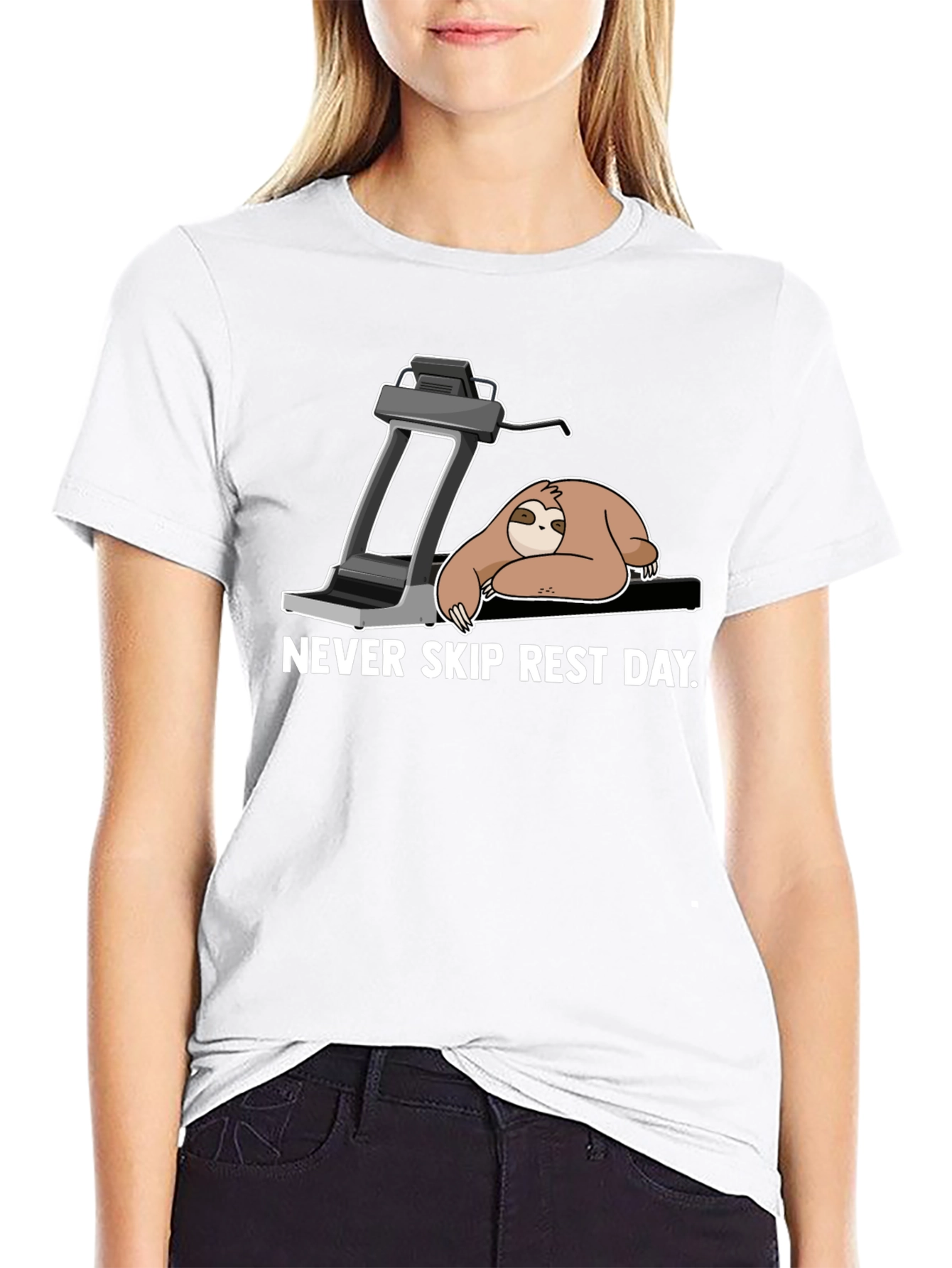 Never Skip Rest Day Sloth Graphic T-Shirt