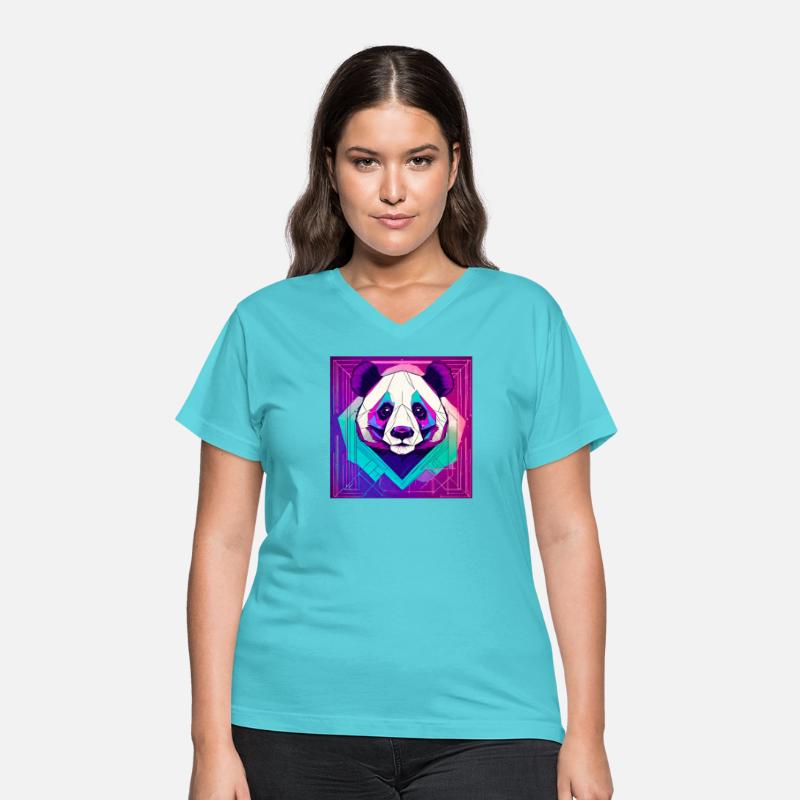 Synthwave Neon Geo Panda