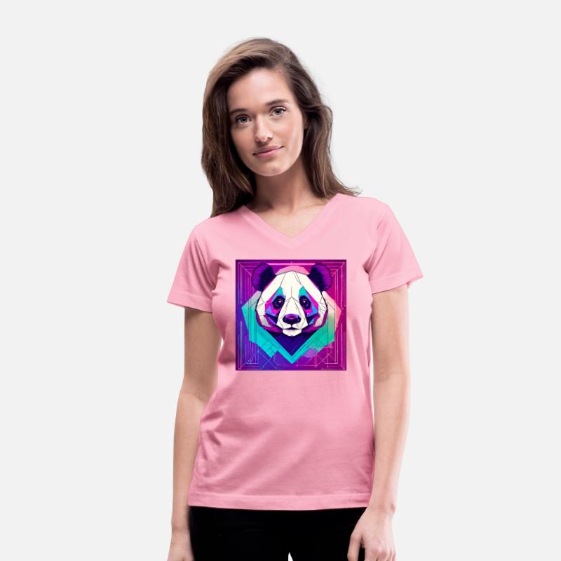 Synthwave Neon Geo Panda
