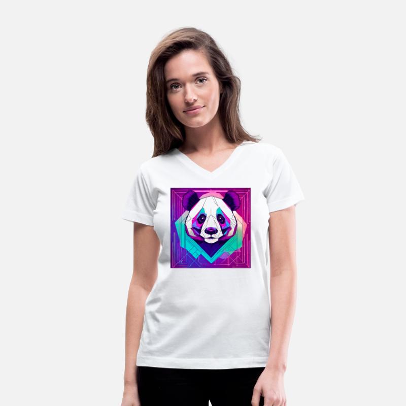 Synthwave Neon Geo Panda
