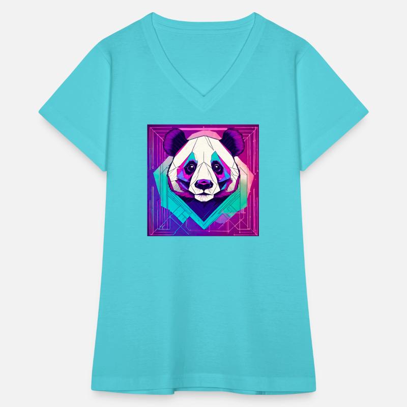 Synthwave Neon Geo Panda