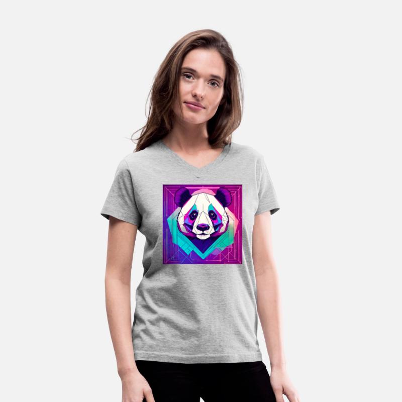 Synthwave Neon Geo Panda