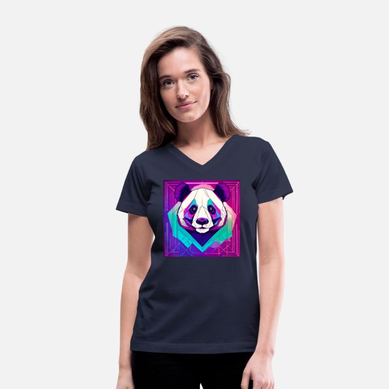 Synthwave Neon Geo Panda