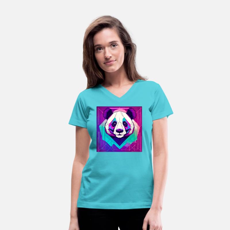 Synthwave Neon Geo Panda