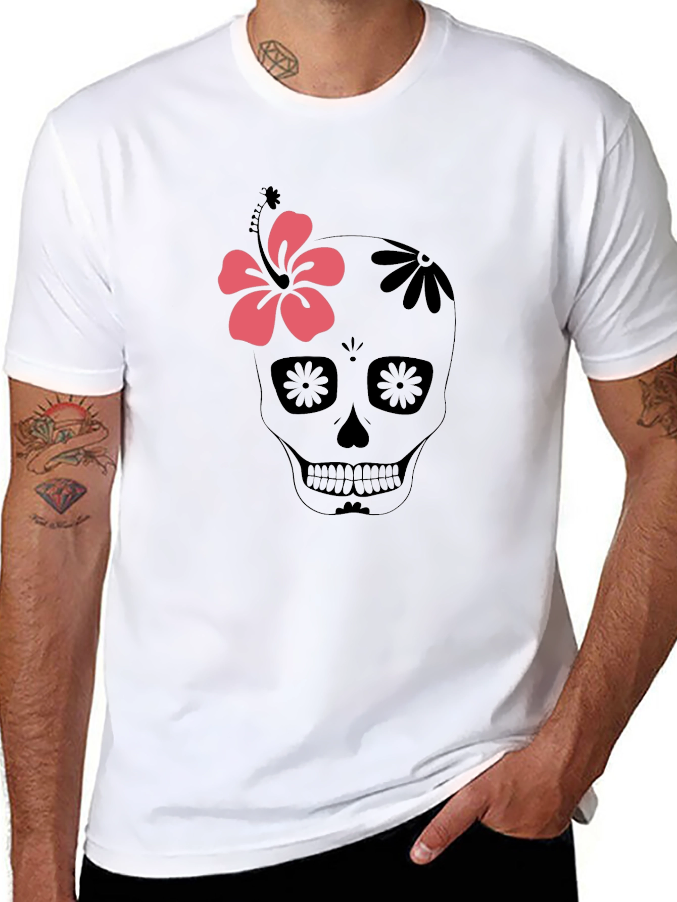 Sugar Skull Floral Graphic T-Shirt