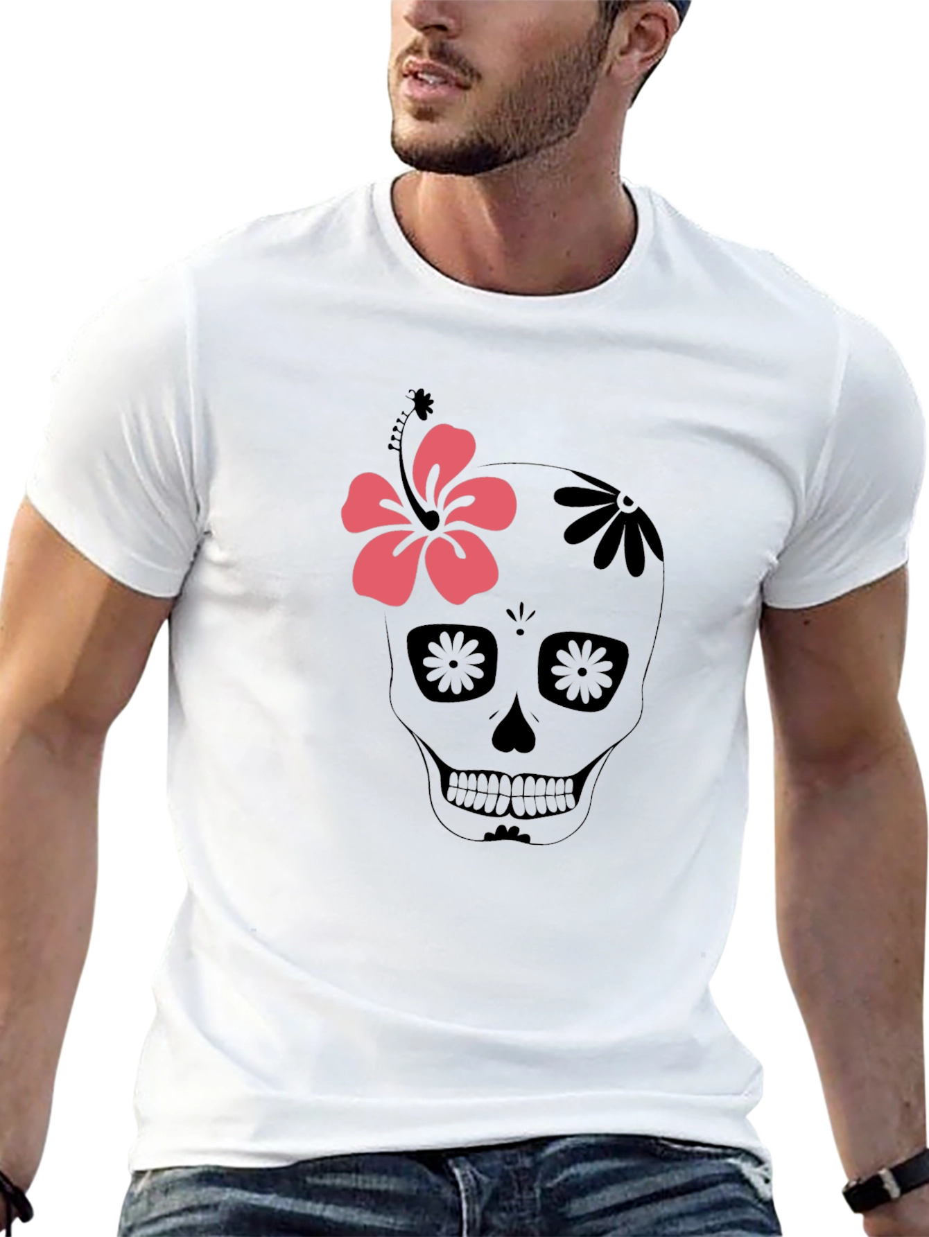 Sugar Skull Floral Graphic T-Shirt