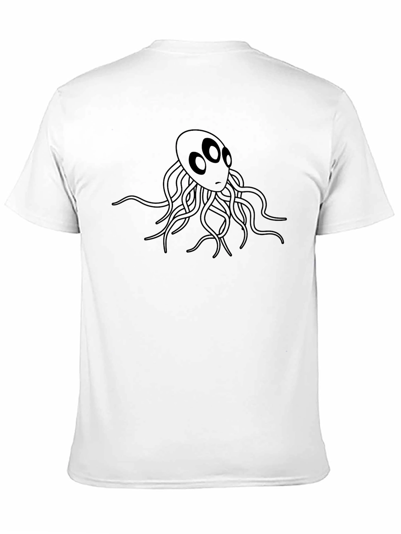 Mens Black T-Shirt with Graphic Octopus Design