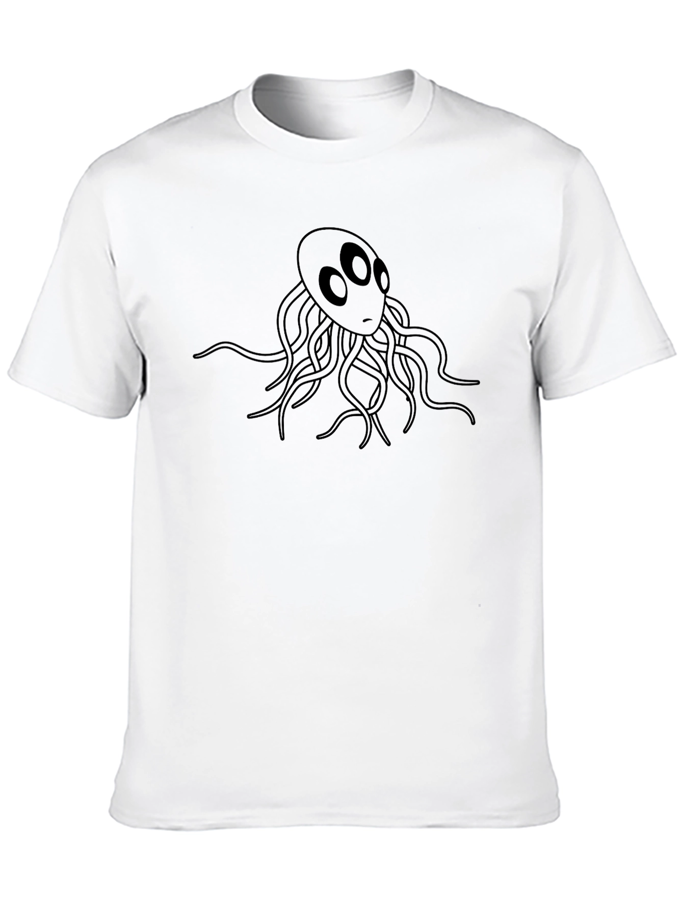 Mens Black T-Shirt with Graphic Octopus Design