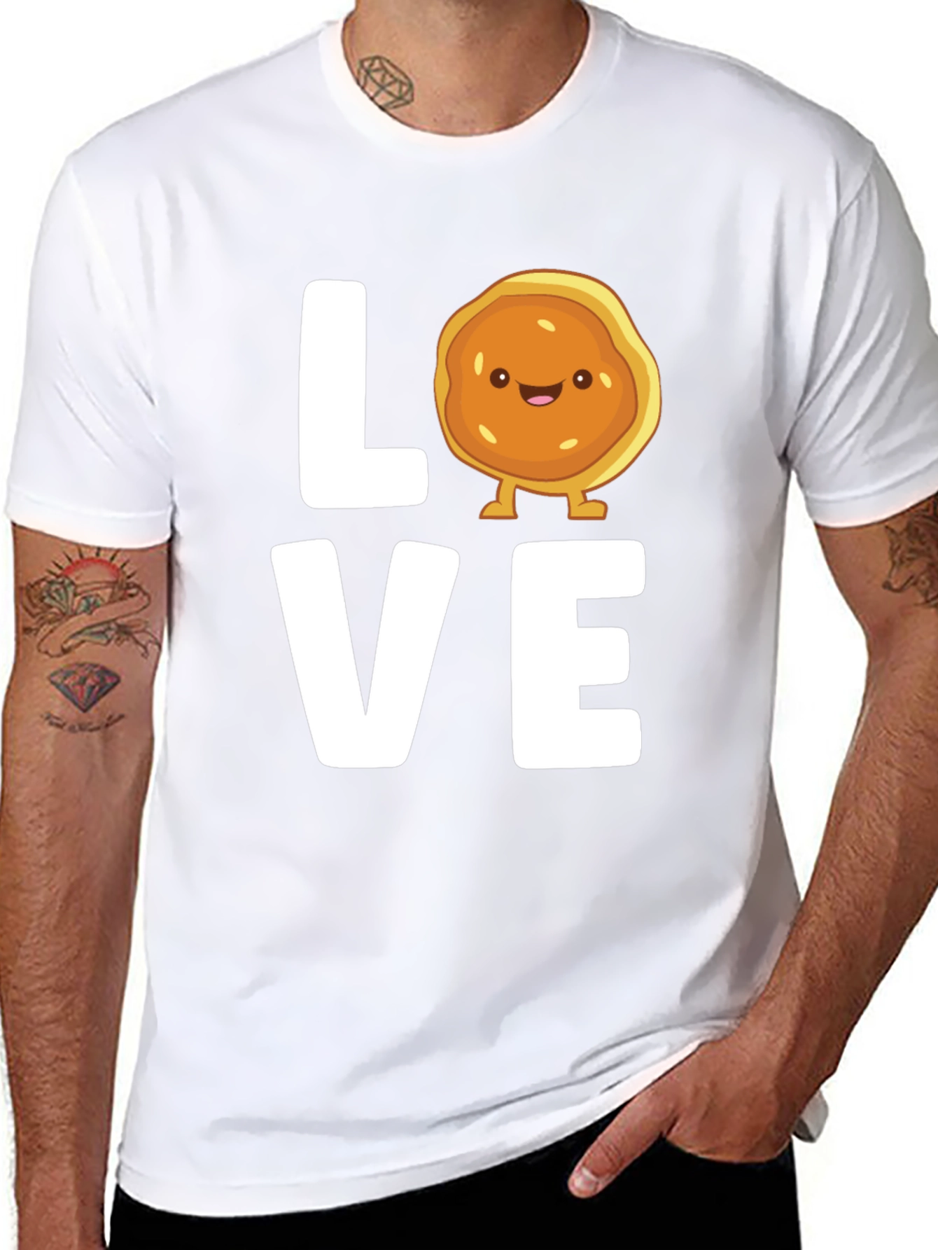 Love Pancake Graphic T-Shirt - Black