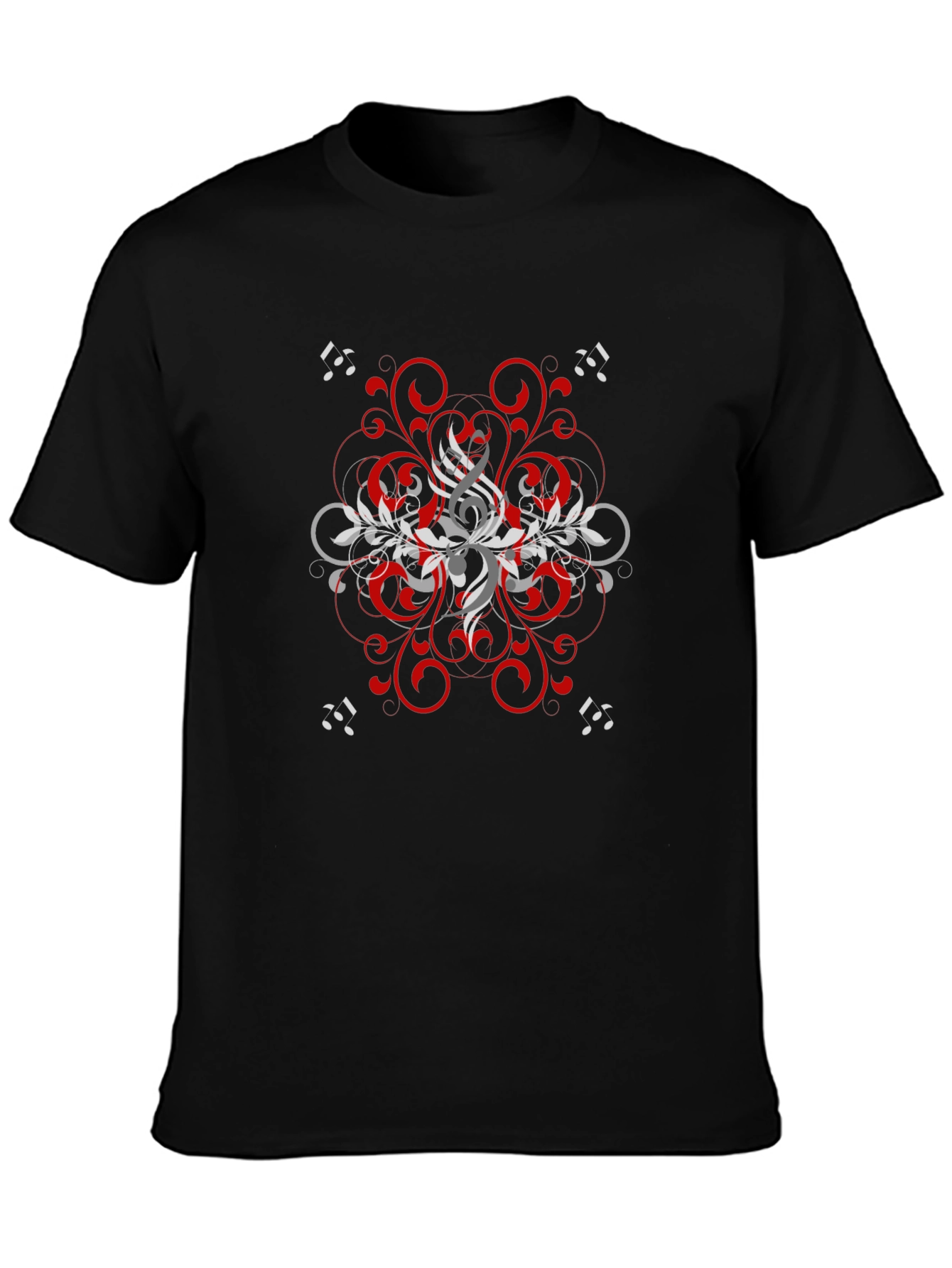 Stylish Black Tee with Abstract Graphic Design