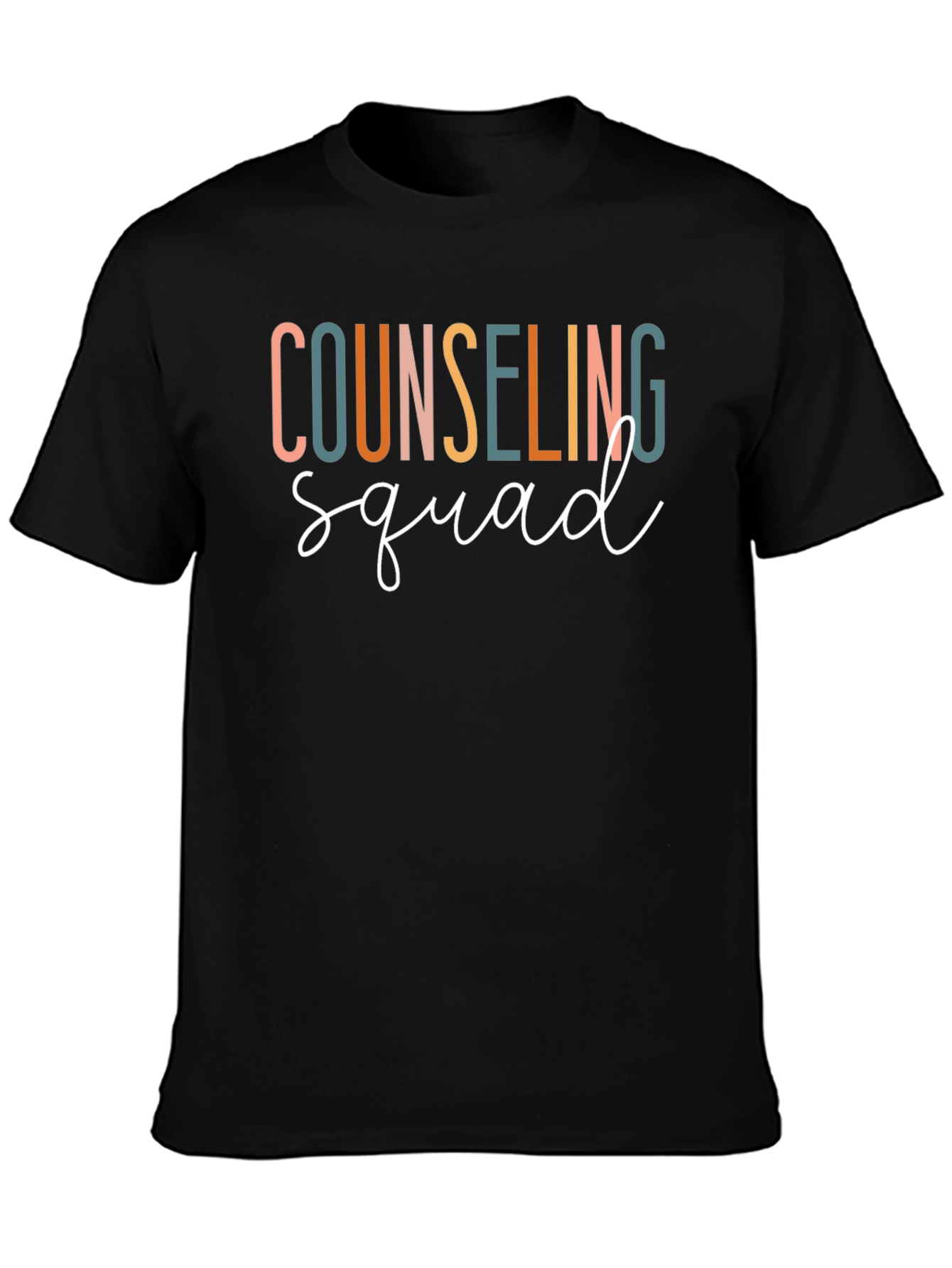 Counseling Squad Graphic Tee - Black Cotton T-Shirt