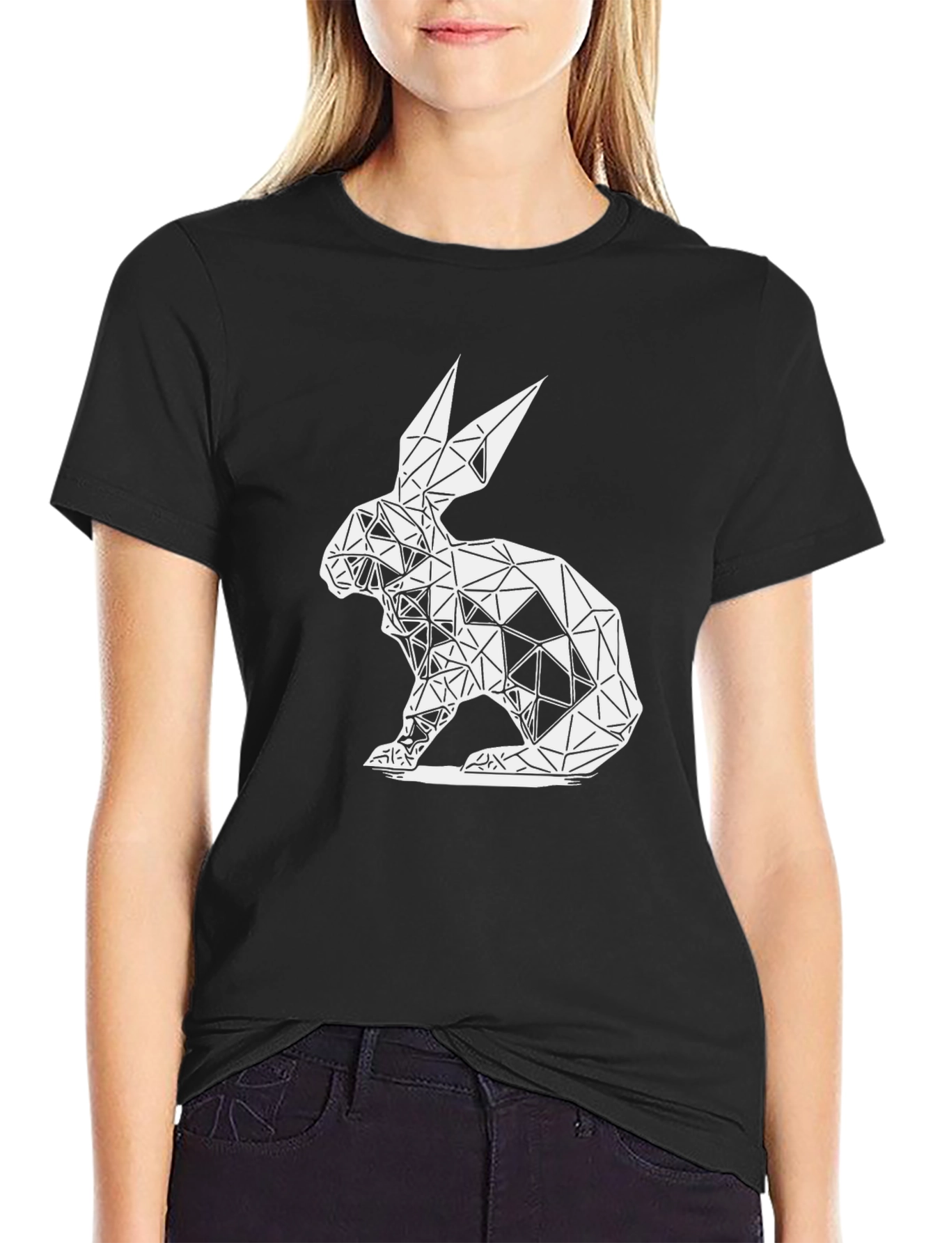 Geometric Rabbit Tee - Modern Art Style