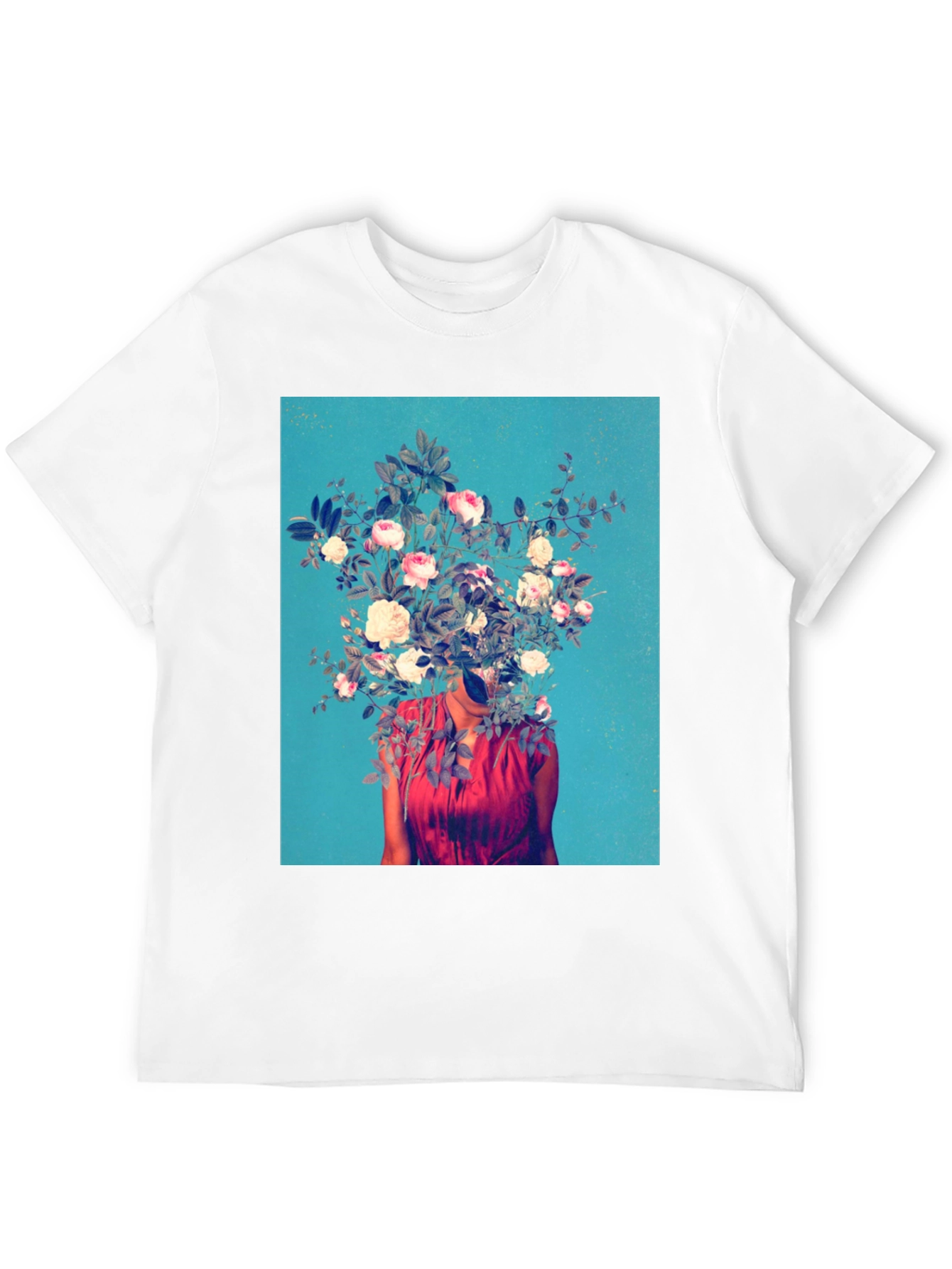 Floral Head T-Shirt - Artistic Graphic Tee