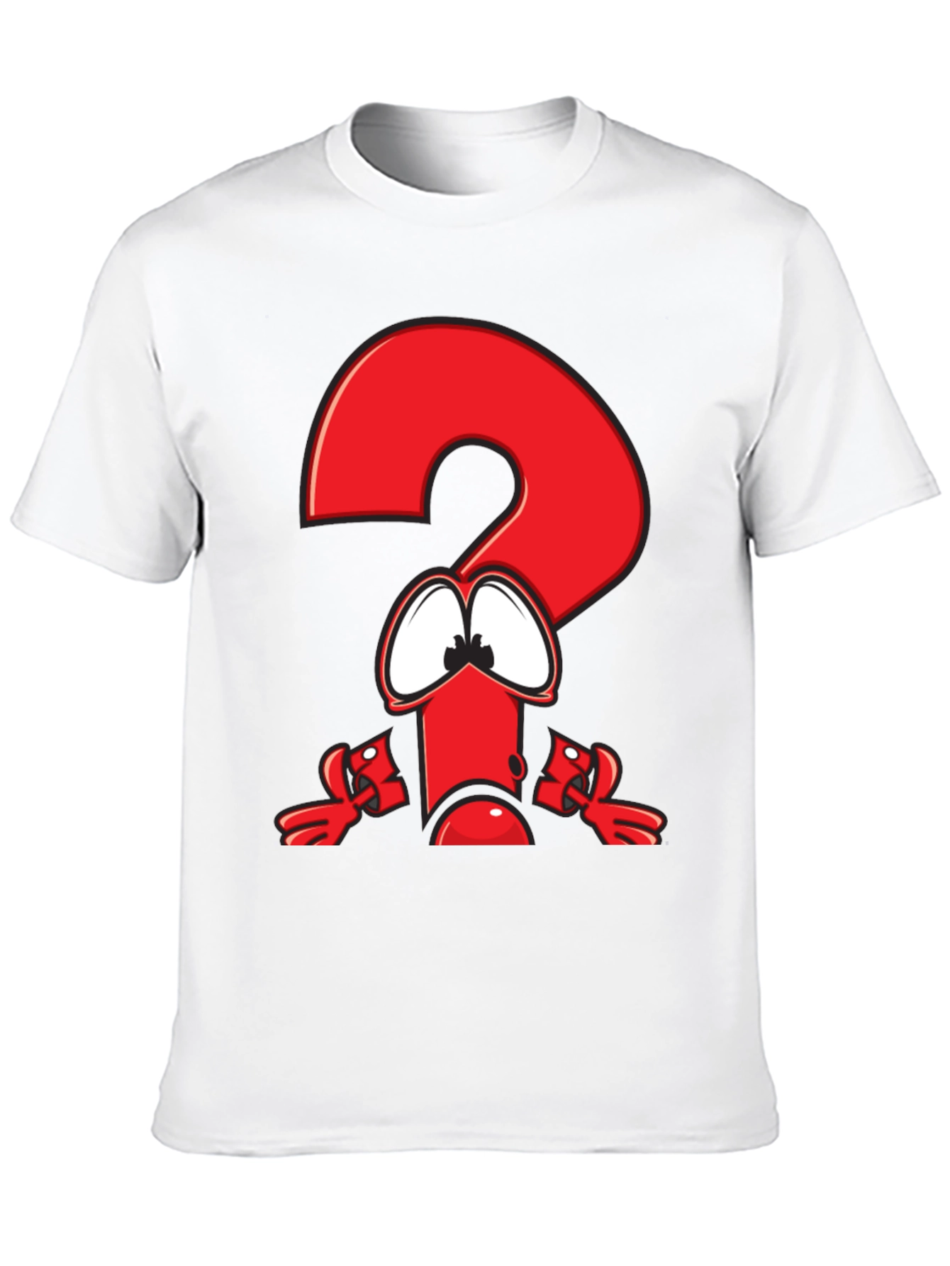 Funny Cartoon Question Mark Graphic T-Shirt