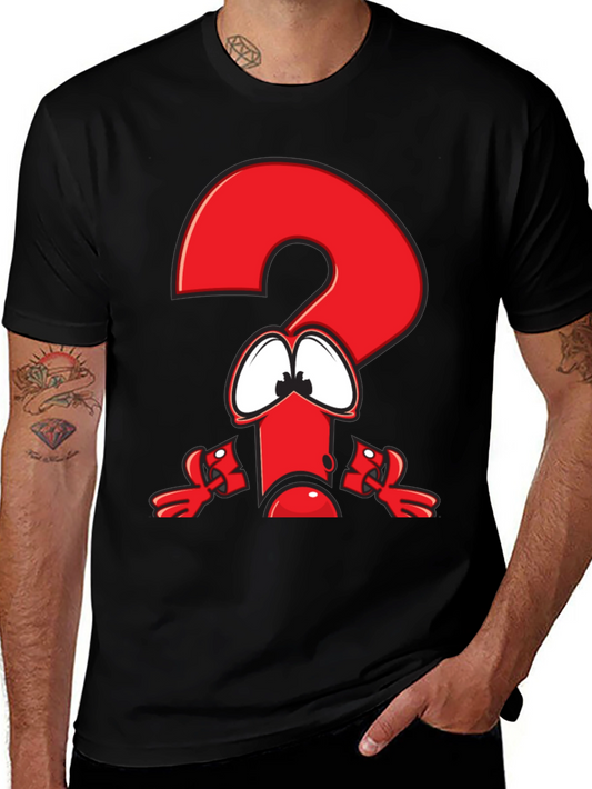 Funny Cartoon Question Mark Graphic T-Shirt