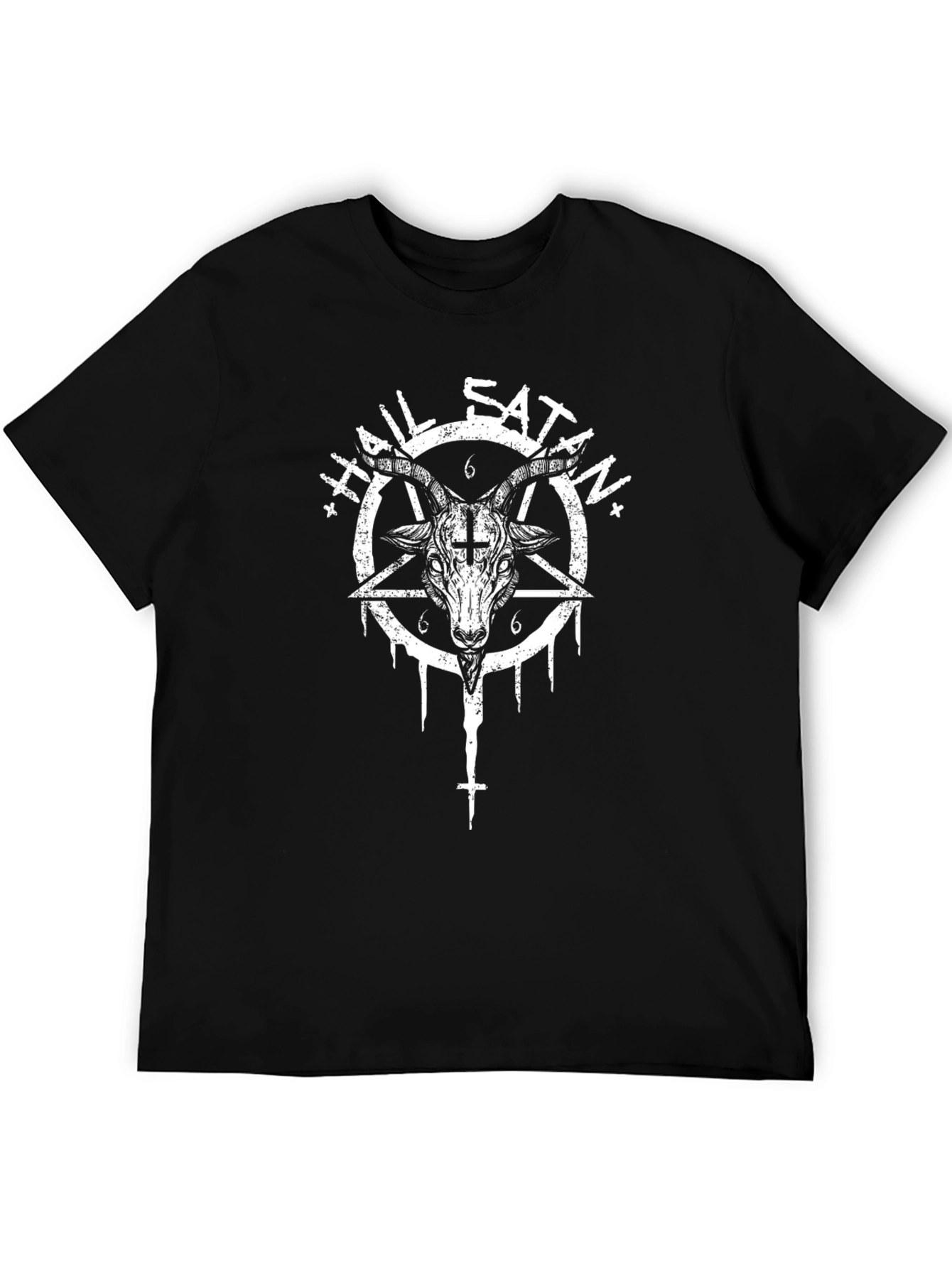 Hail Satan Goat Head Graphic T-Shirt