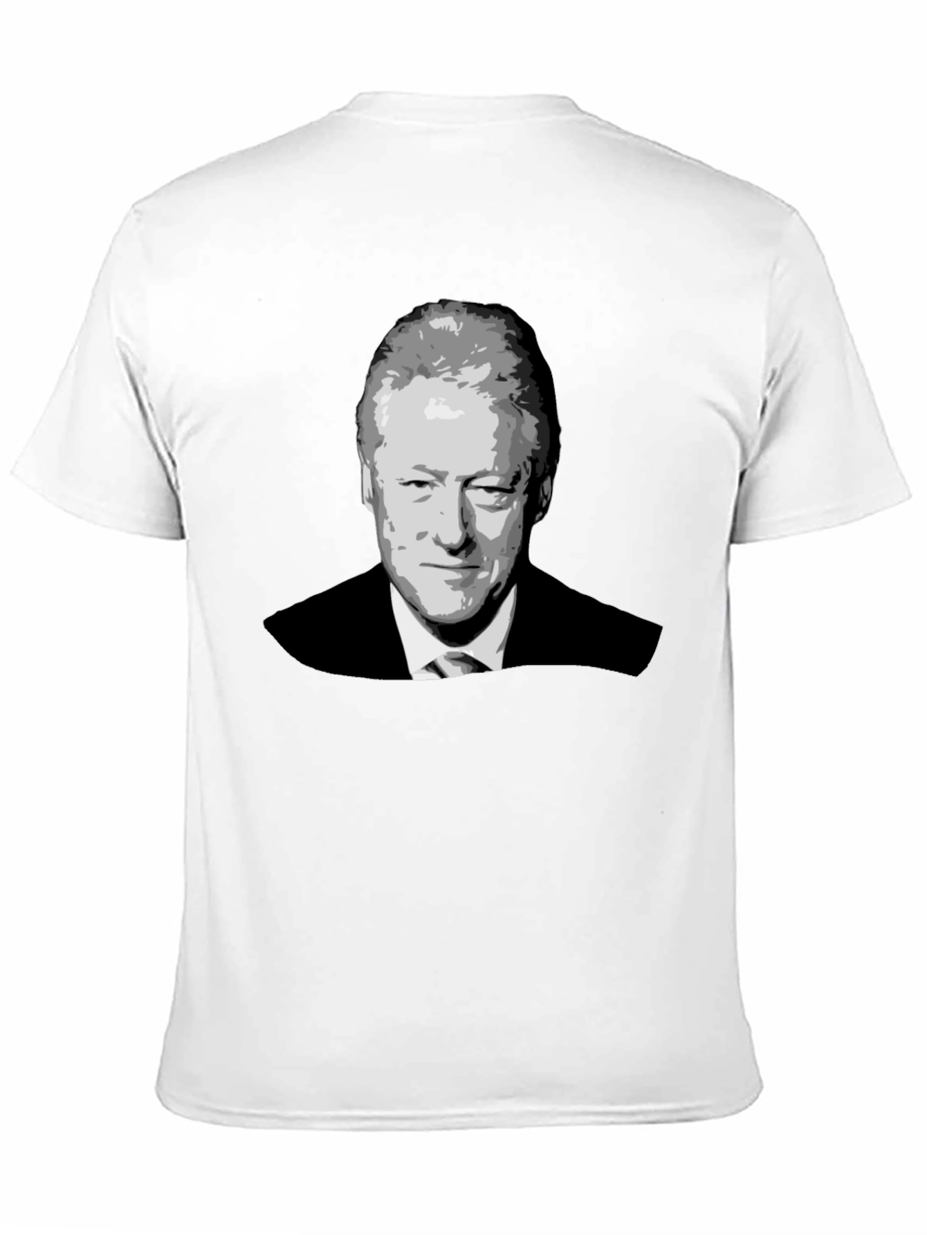 Bill Clinton Portrait Graphic T-Shirt - Black