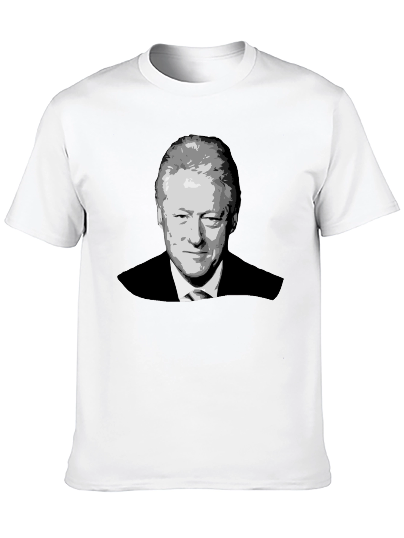 Bill Clinton Portrait Graphic T-Shirt - Black