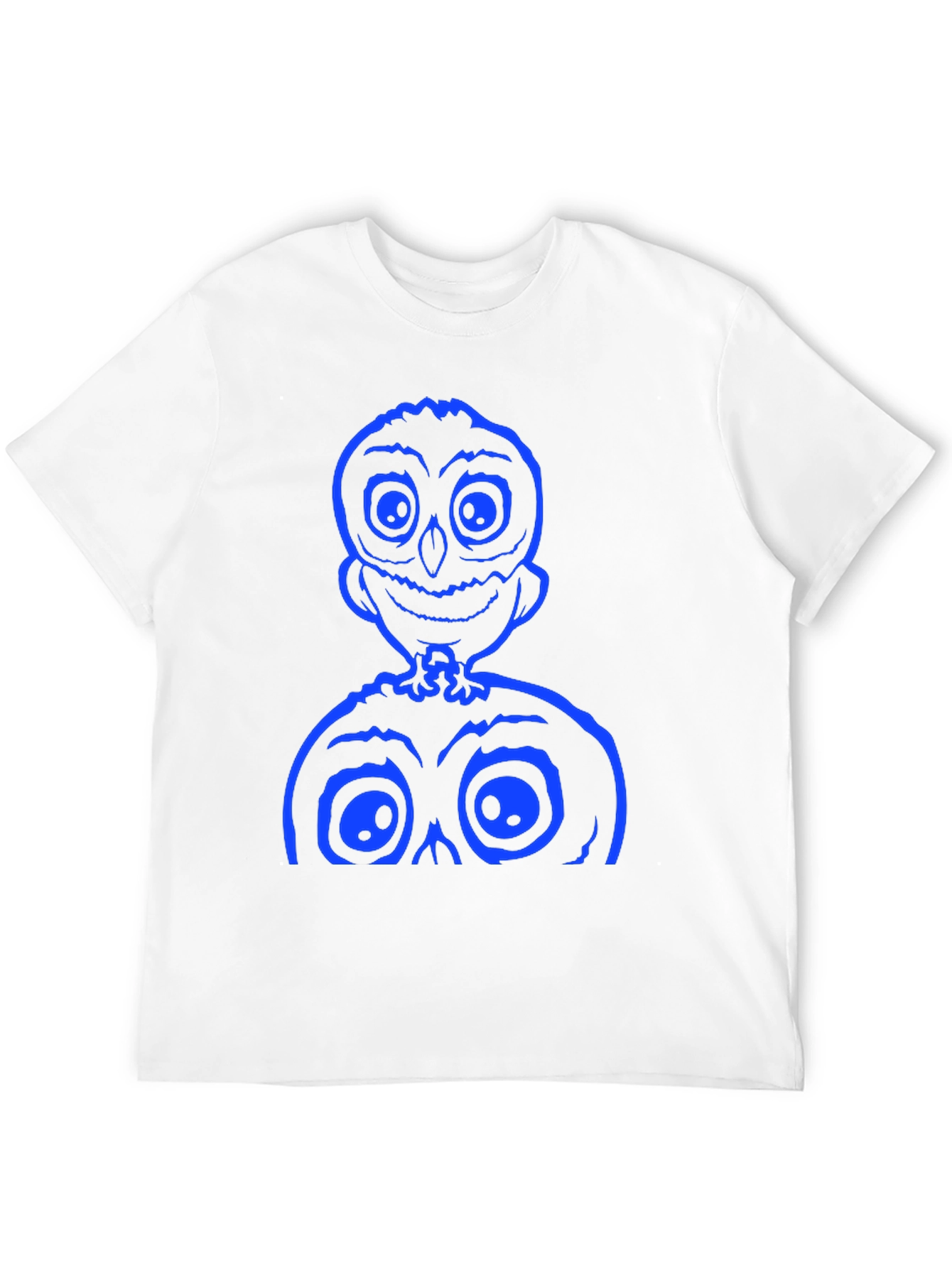 Spooky Cartoon Graphic Tee - Black Cotton Shirt