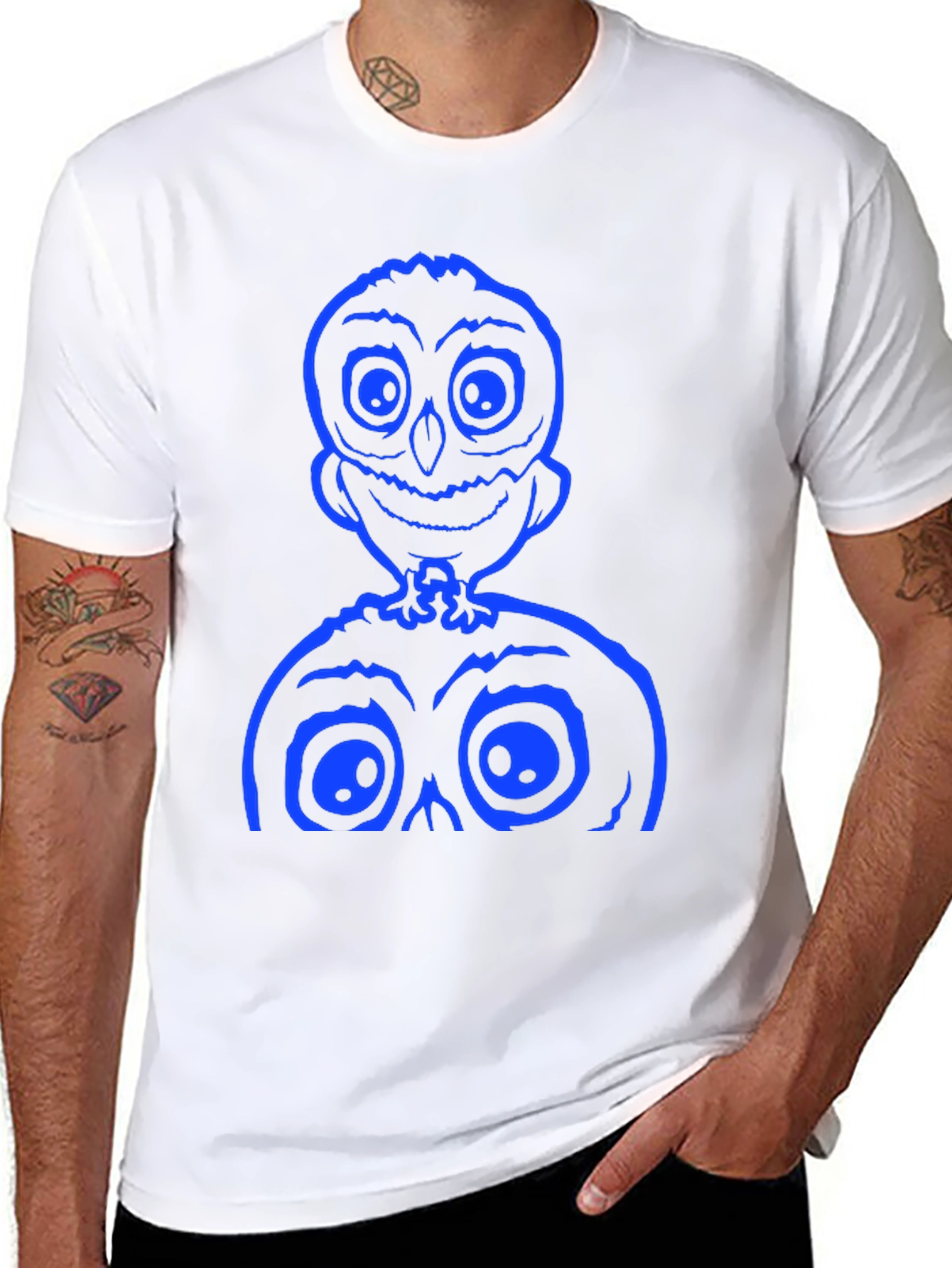 Spooky Cartoon Graphic Tee - Black Cotton Shirt