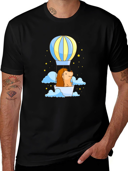 Hedgehog Hot Air Balloon Graphic Tee