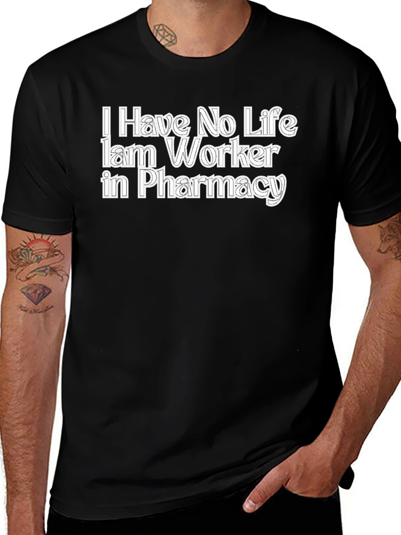 Pharmacy Worker T-Shirt Funny No Life Job Tee