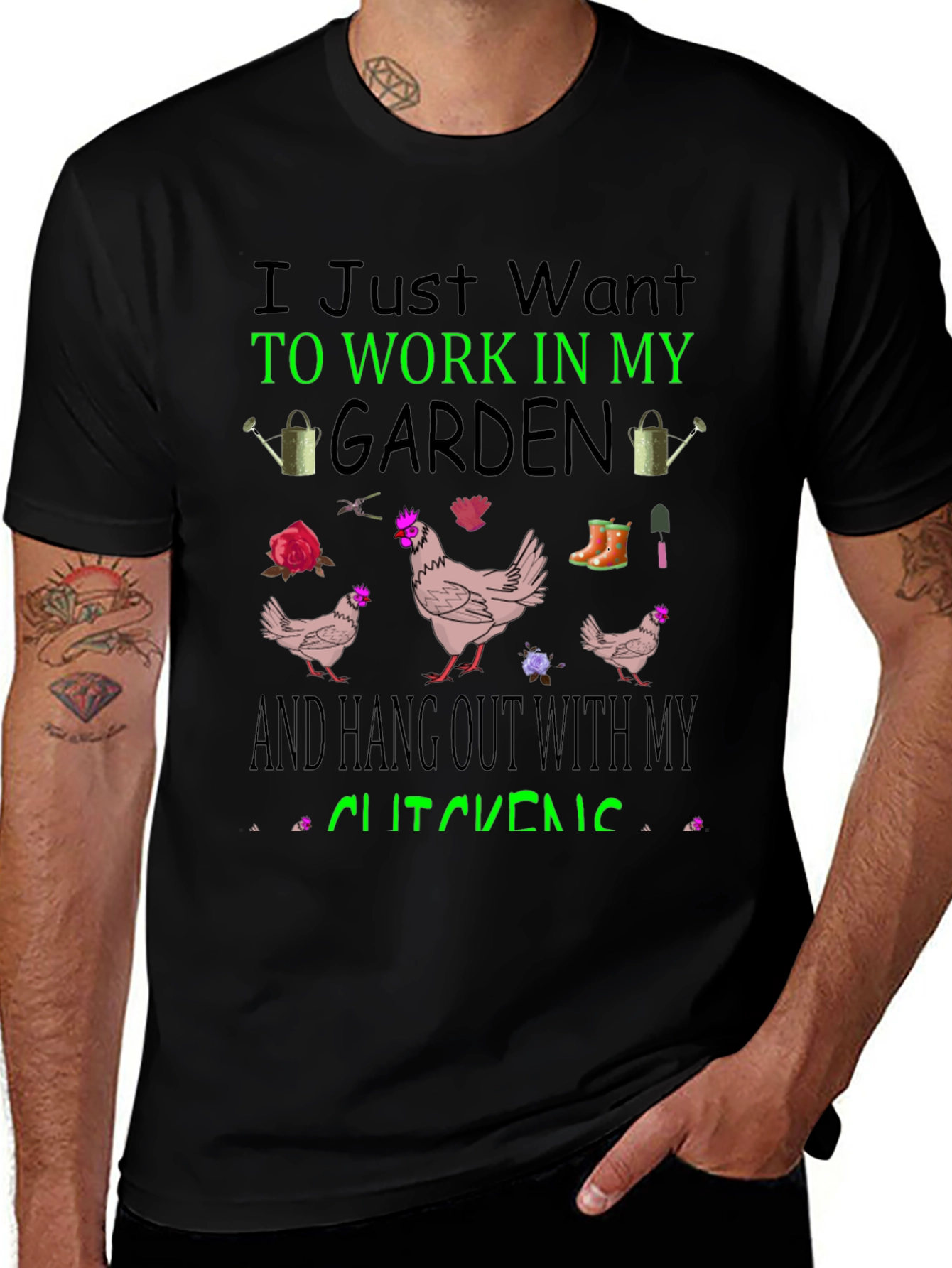 Gardening & Chicken T-Shirt