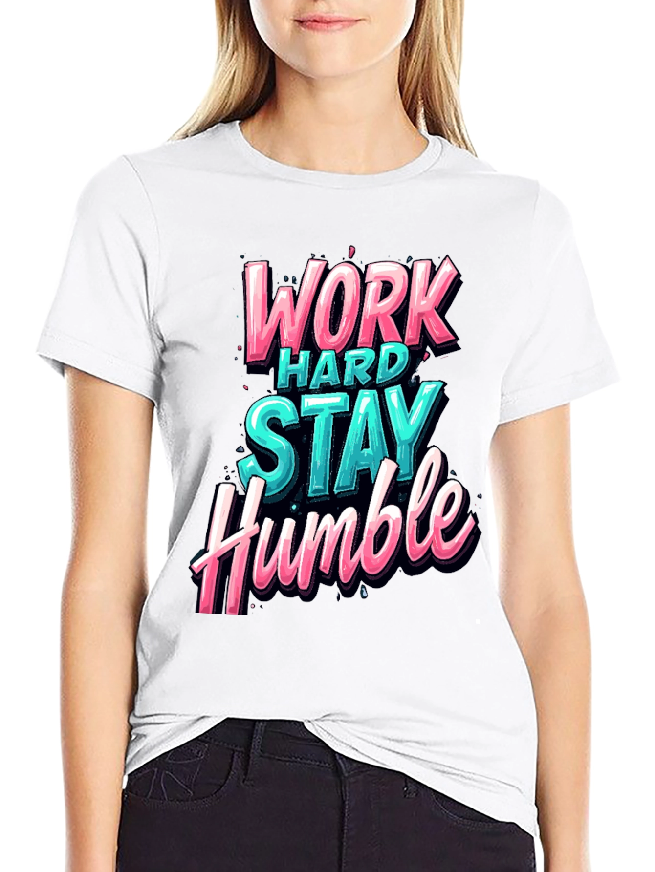 Work Hard Stay Humble Graphic Tee - Black