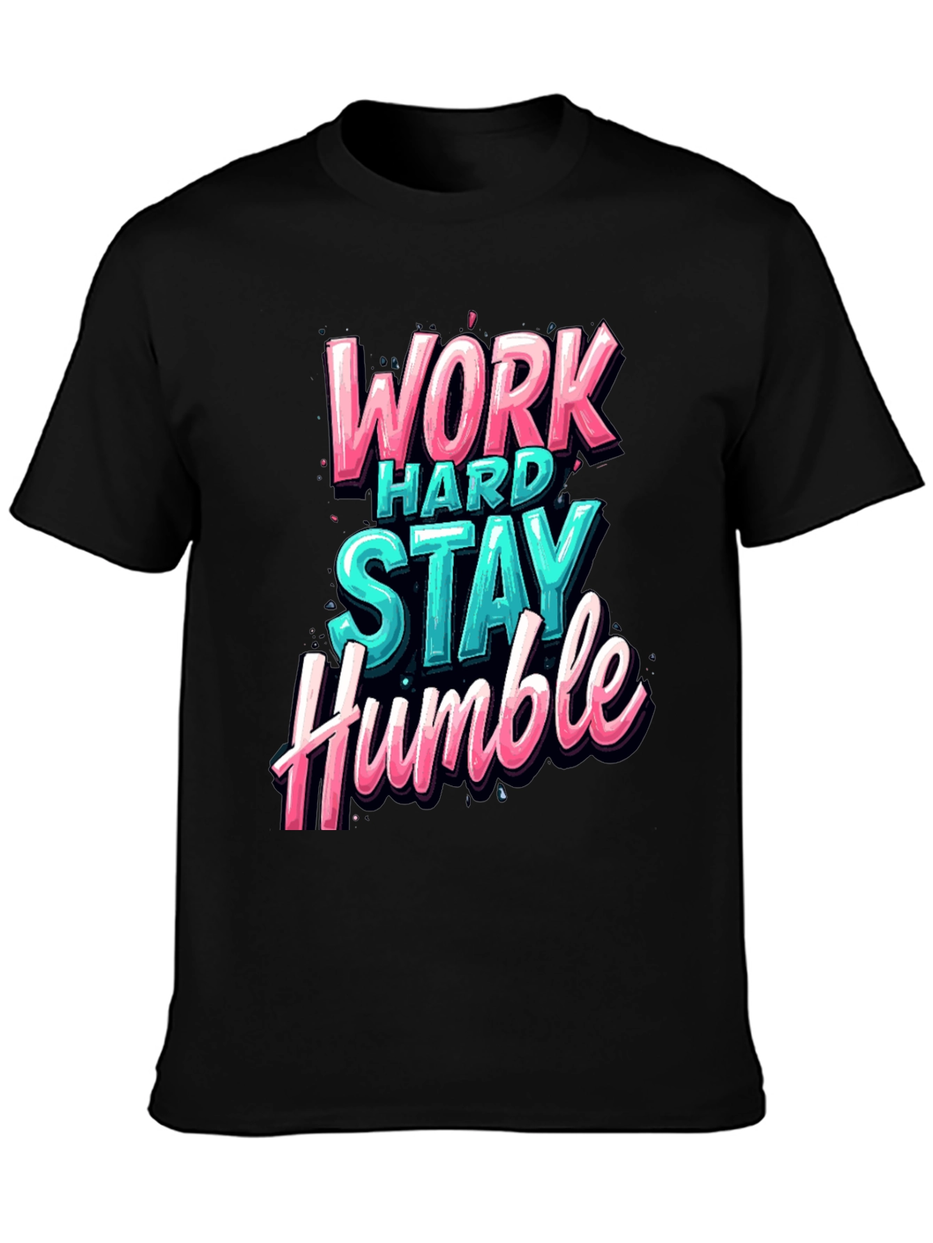 Work Hard Stay Humble Graphic Tee - Black
