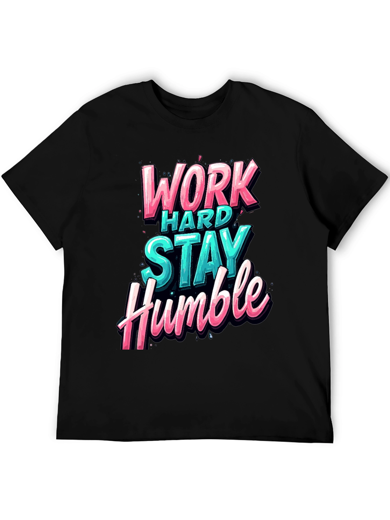 Work Hard Stay Humble Graphic Tee - Black
