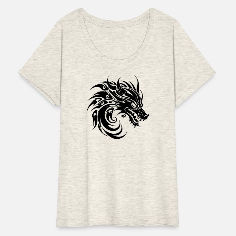 Tattoo Style Roaring Chinese Dragon Head