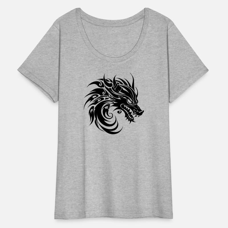 Tattoo Style Roaring Chinese Dragon Head