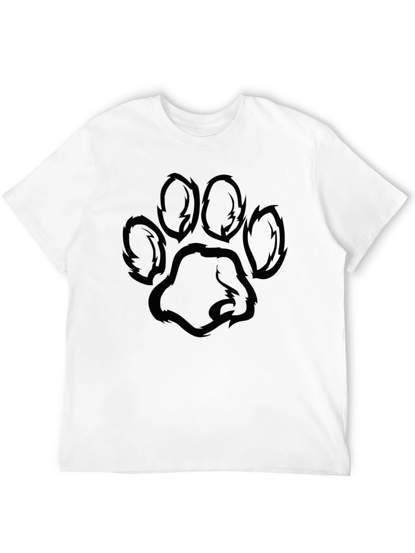 Black T-Shirt with Paw Print Design