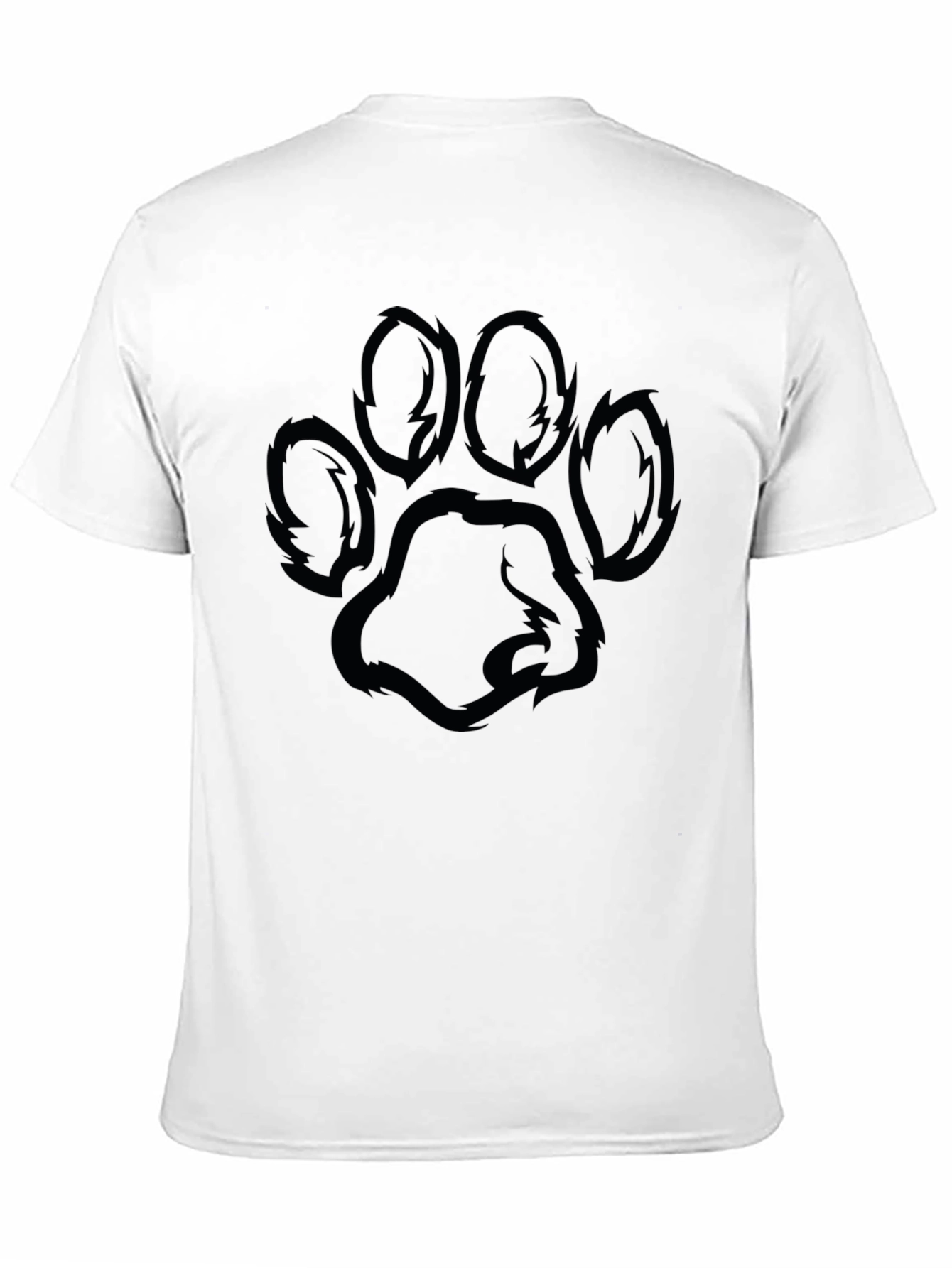 Black T-Shirt with Paw Print Design