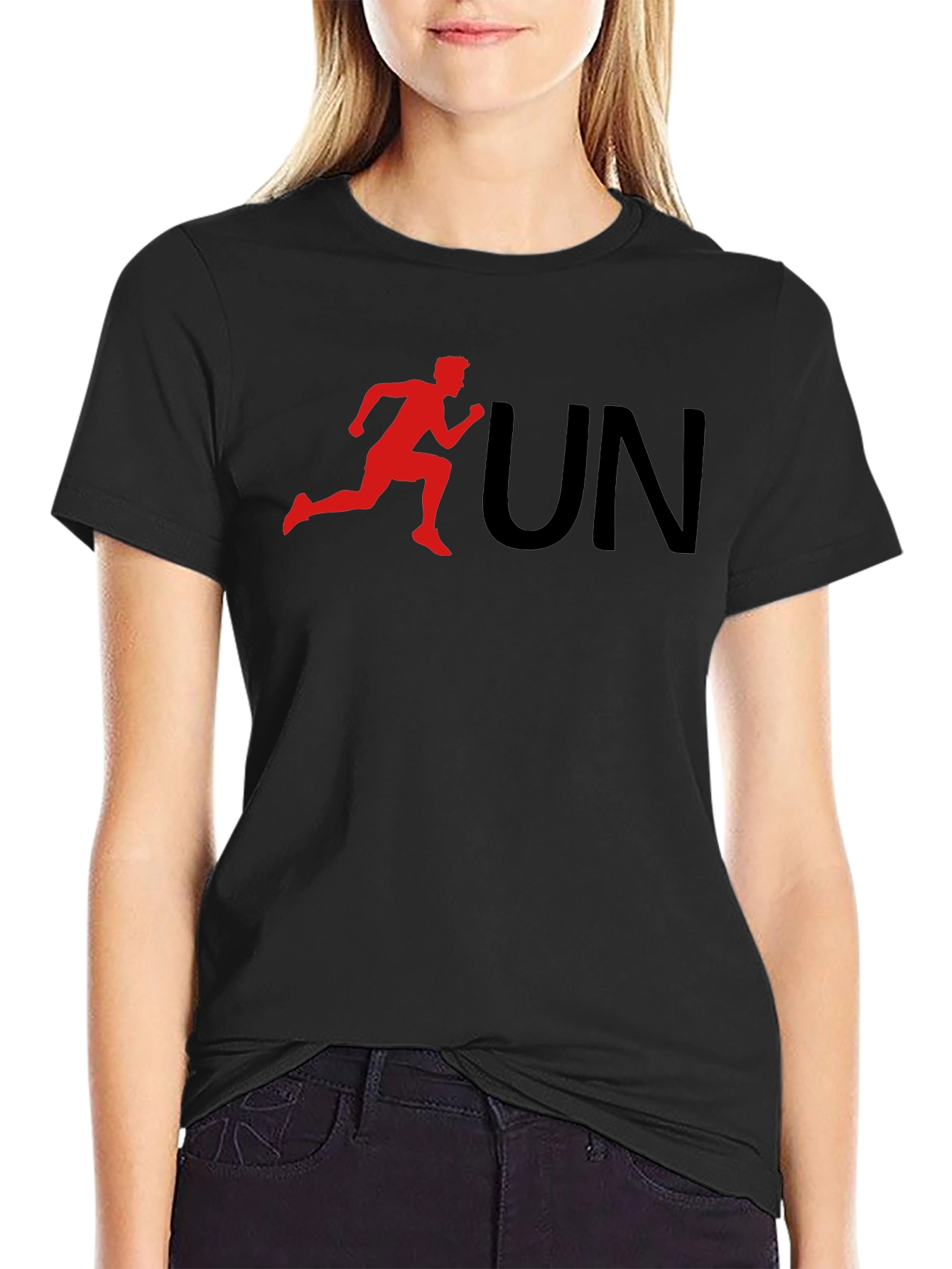 Run Graphic Tee - Black Cotton T-Shirt