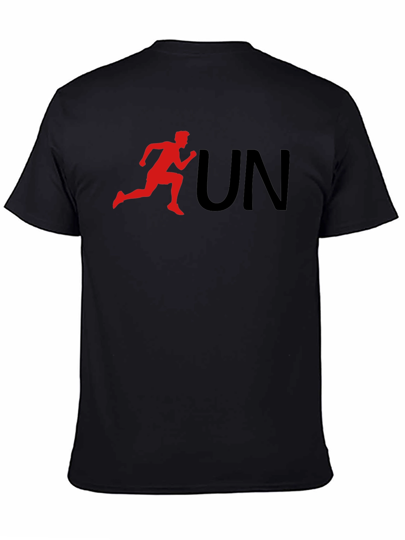 Run Graphic Tee - Black Cotton T-Shirt